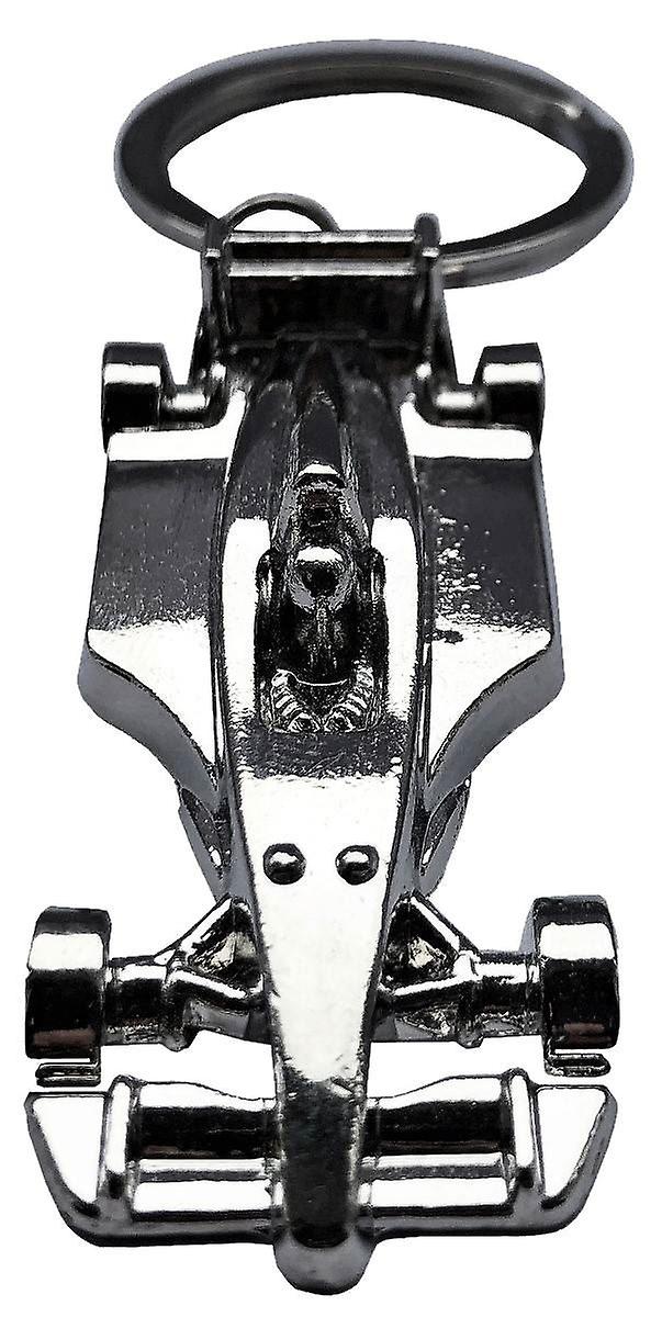 Bassin and Brown Racing Car Key Ring - Silver