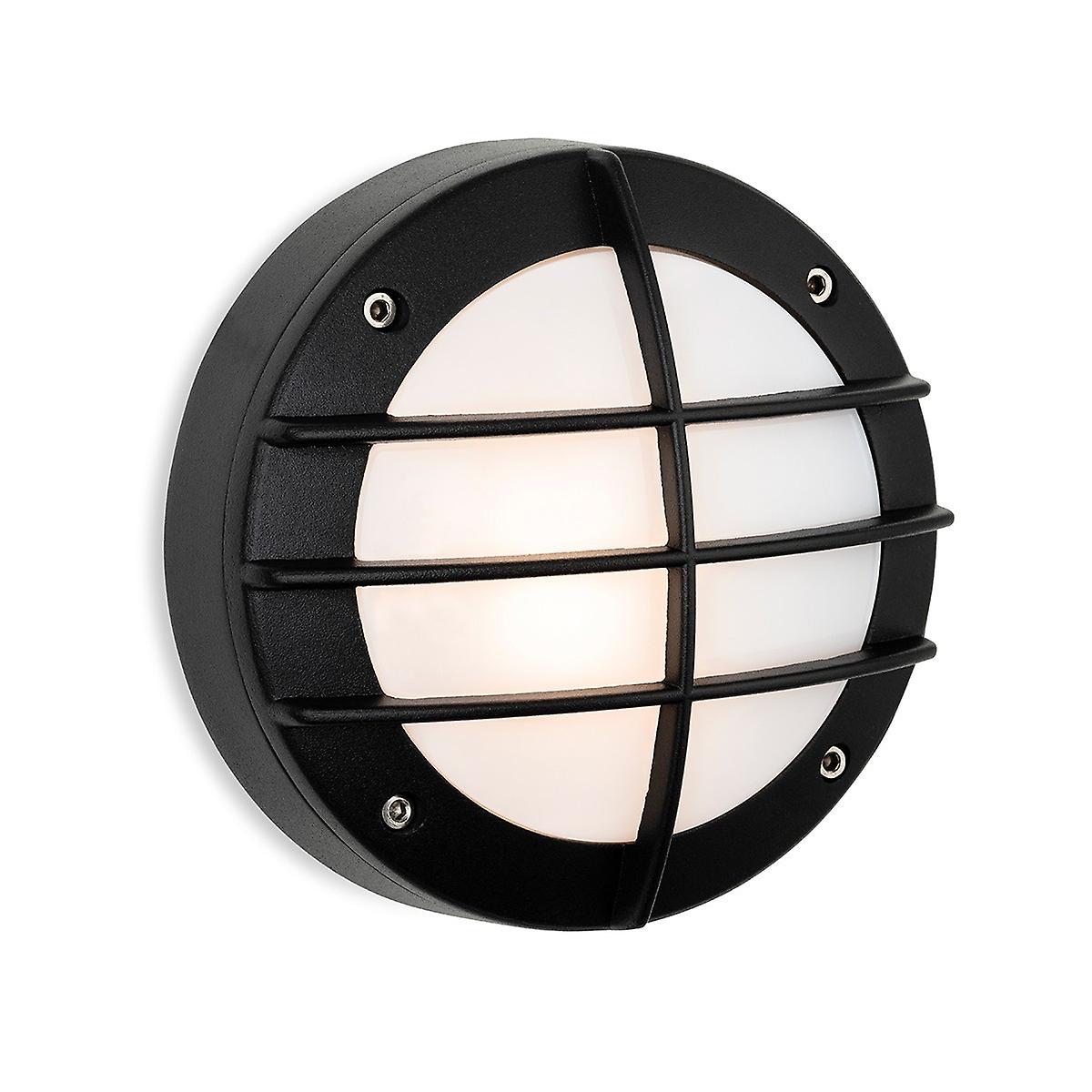 Firstlight Nova Wall Light Black with White Polycarbonate Diffuser IP44