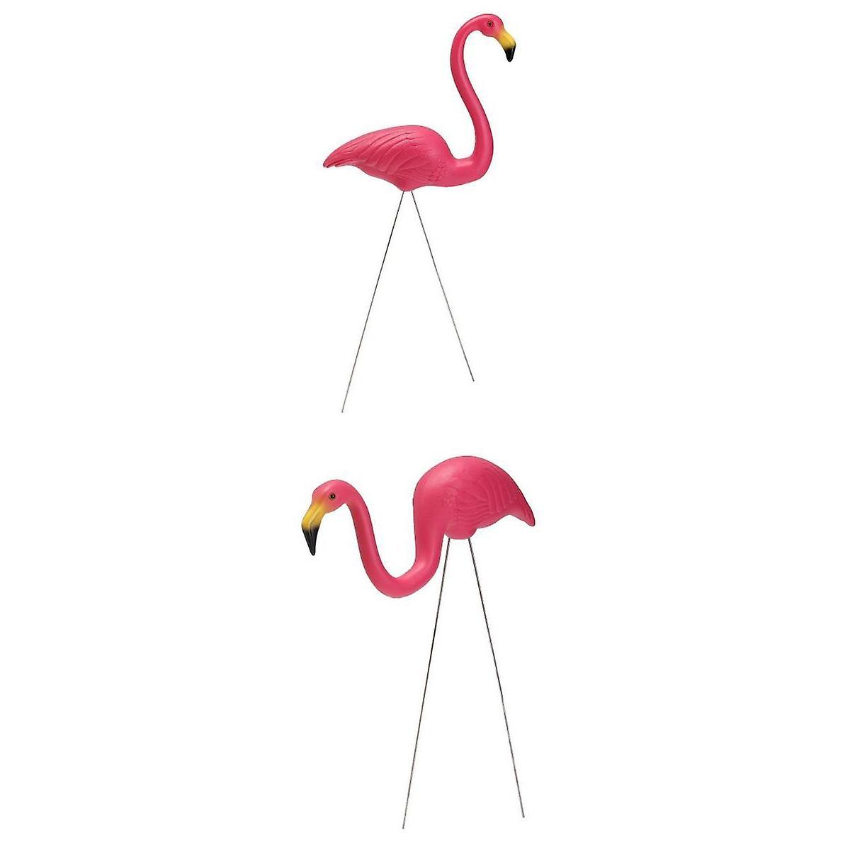 Pink Looking Up&Down Plastic Flamingo Yard Garden Lawn Art Ornaments Decor