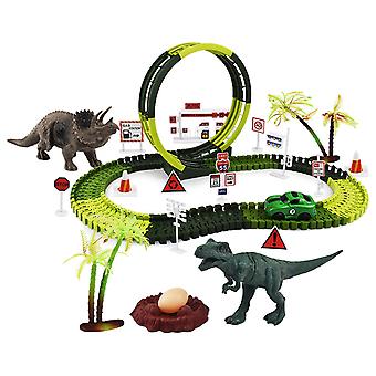 Dinosaur Toys Race Track Create Bridge Kit for Best Gifts Toddler 137 PCS