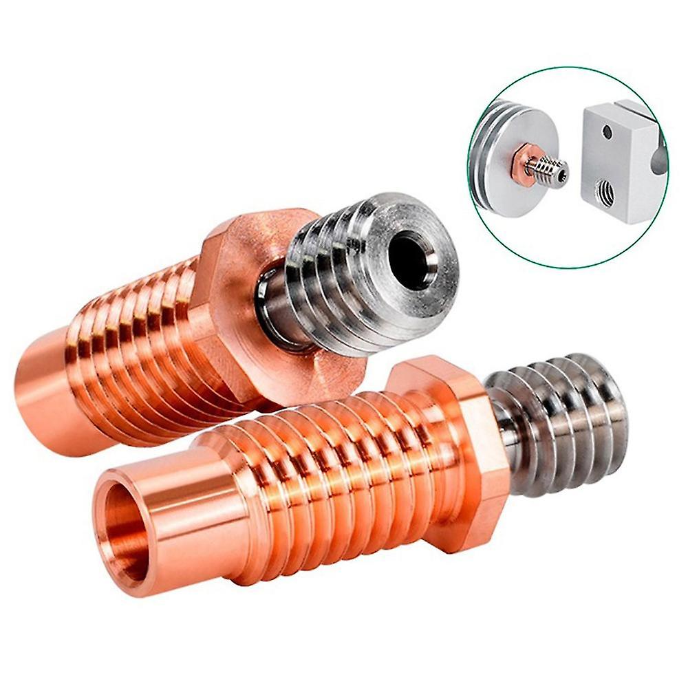 2pcs Upgrade 3d Printer High Temperature Resistant M6 Titanium Bimetallic Throat For V6 Hotend