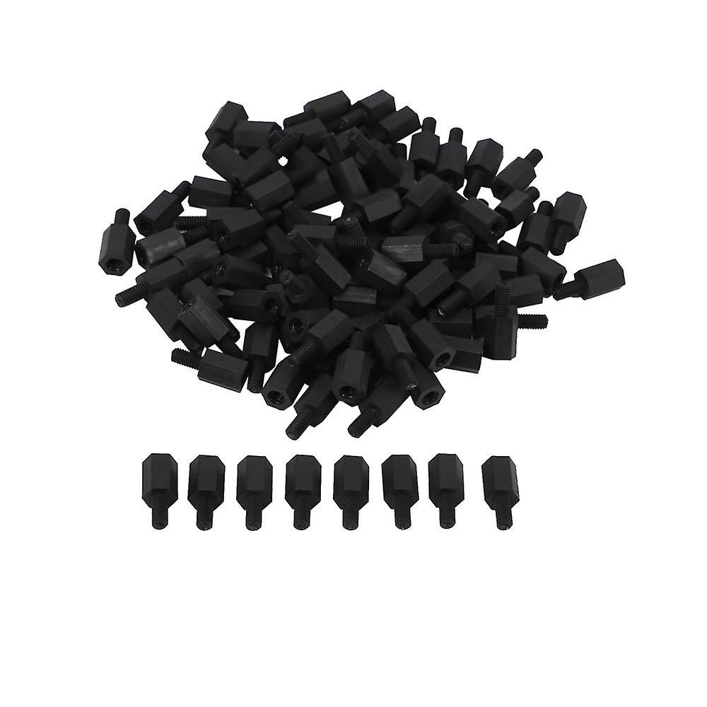 100pcs M3 Thread 8mm+6mm Pcb Fixed Nylon Hex Standoff Spacer Pillar