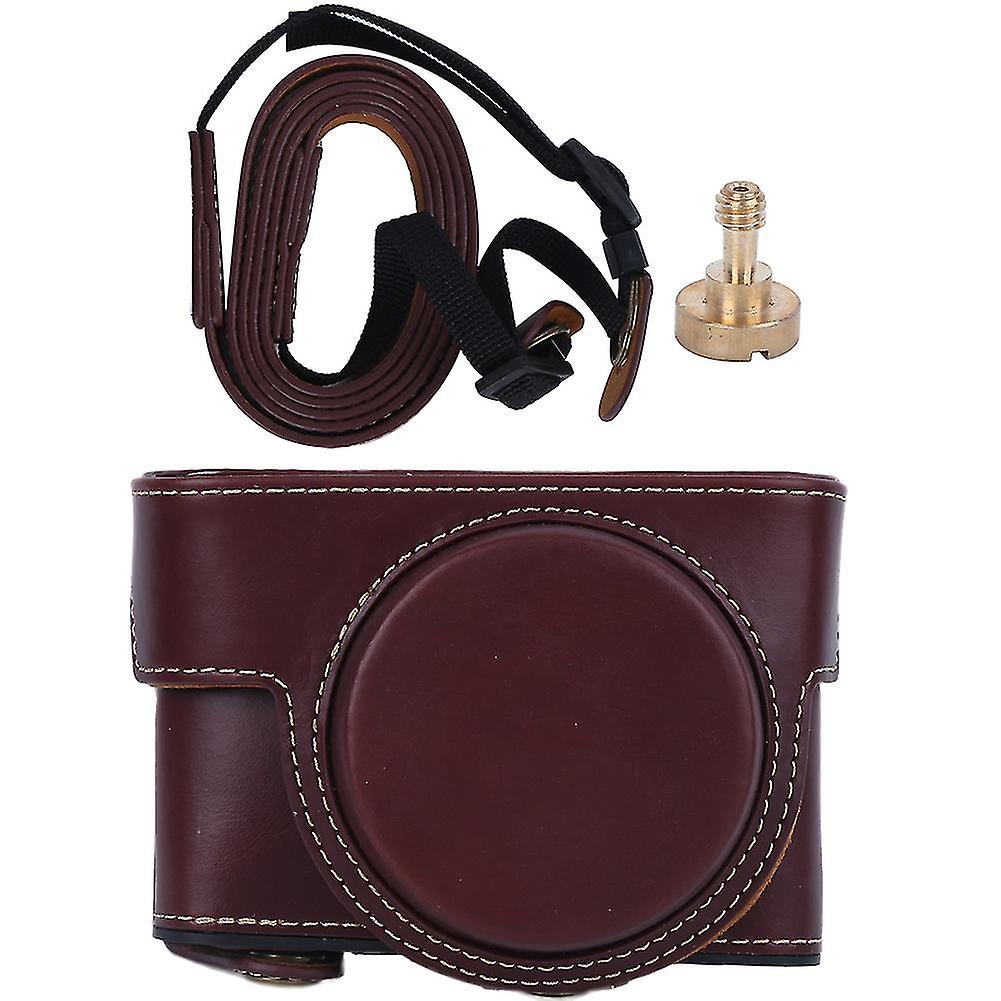 Pu Leather Camera Protective Cover Case Bag With Shoulder Strap For Sony Rx100 M2/m3/m4/m5/m6/m7 Digital Camerabrown