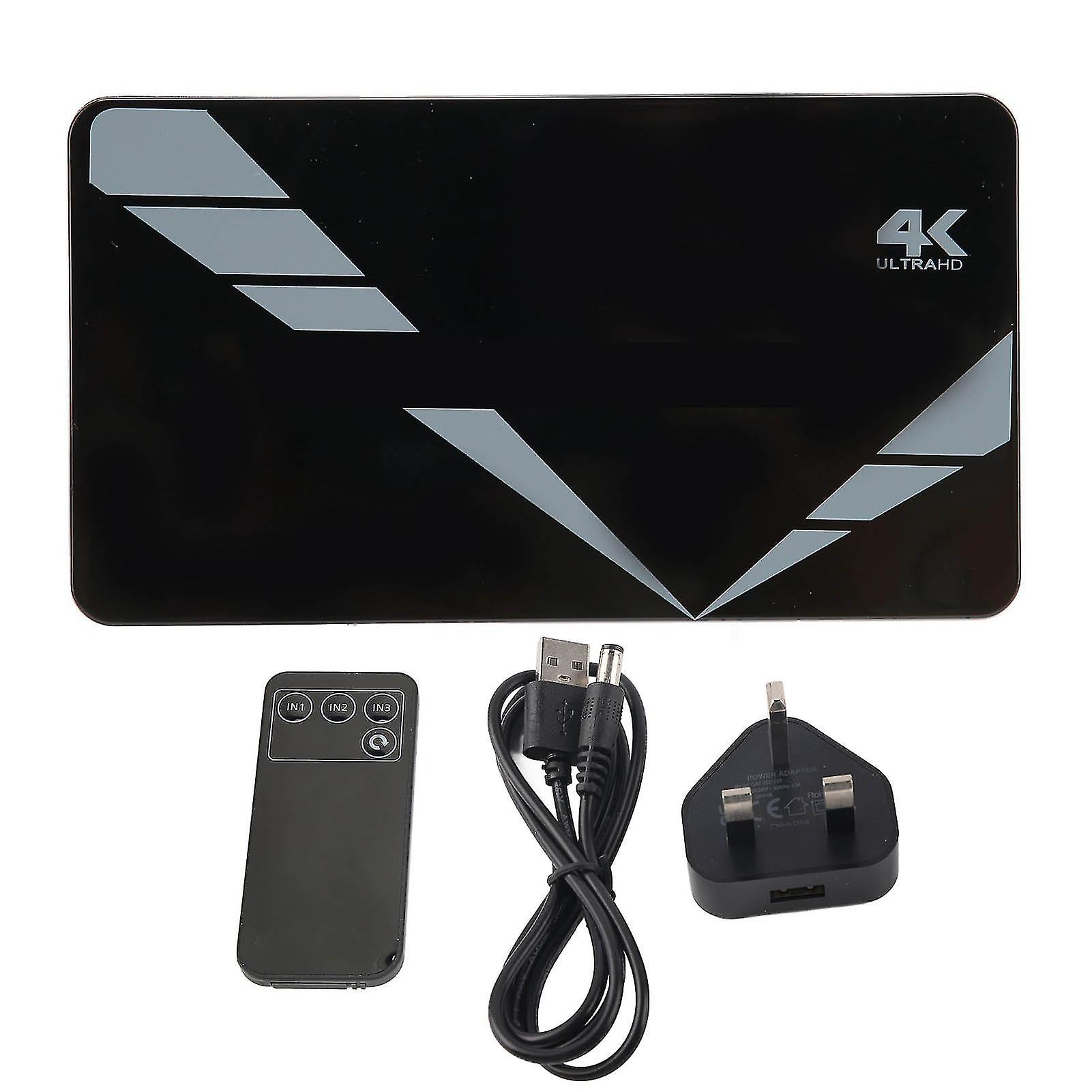Vk301a 4k Hd Multimedia Interface Switcher 3 In 1 Out Switcher For Tv Desktop Games Ac 100240vuk Plug