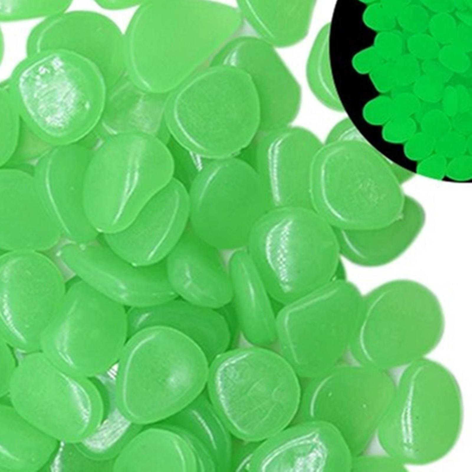 500pcs Glowing Pebbles Stones Decorative Luminous Stones Glow Rocks Pebbles For Garden Pathway Fish Tank Aquarium