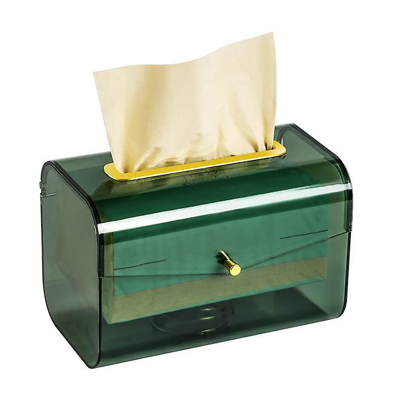Tissue Box Spring Design Automatic Lifting Transparent Napkin Paper Dispenser Storage Case for Home