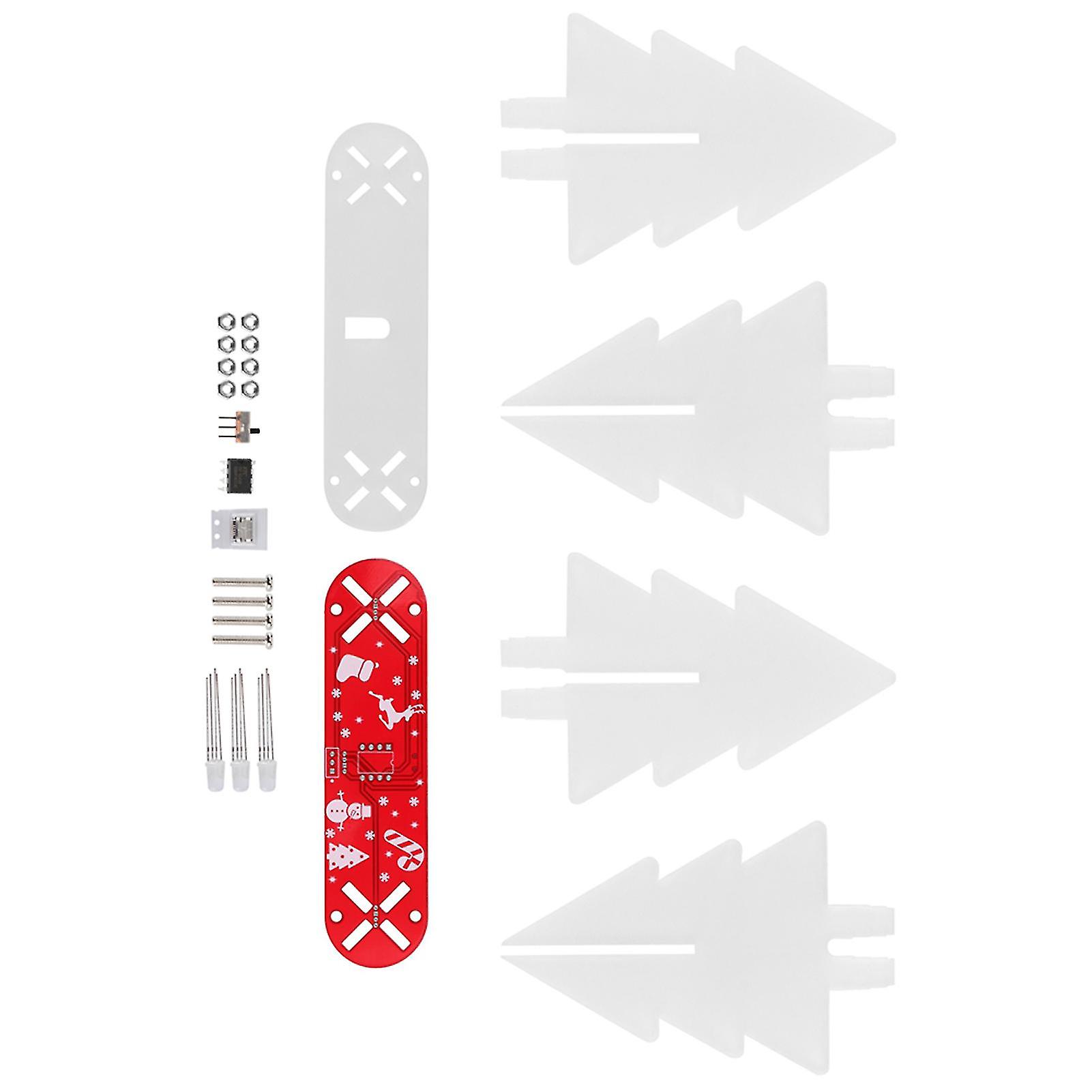 DIY 3-Dimensional Christmas Tree Electronic LED Circuit Kit for Home Desktop Decoration