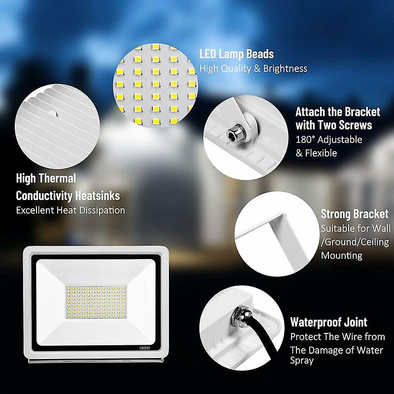 50W Warm White Outdoor LED Floodlight, IP66 Waterproof Outdoor LED ...