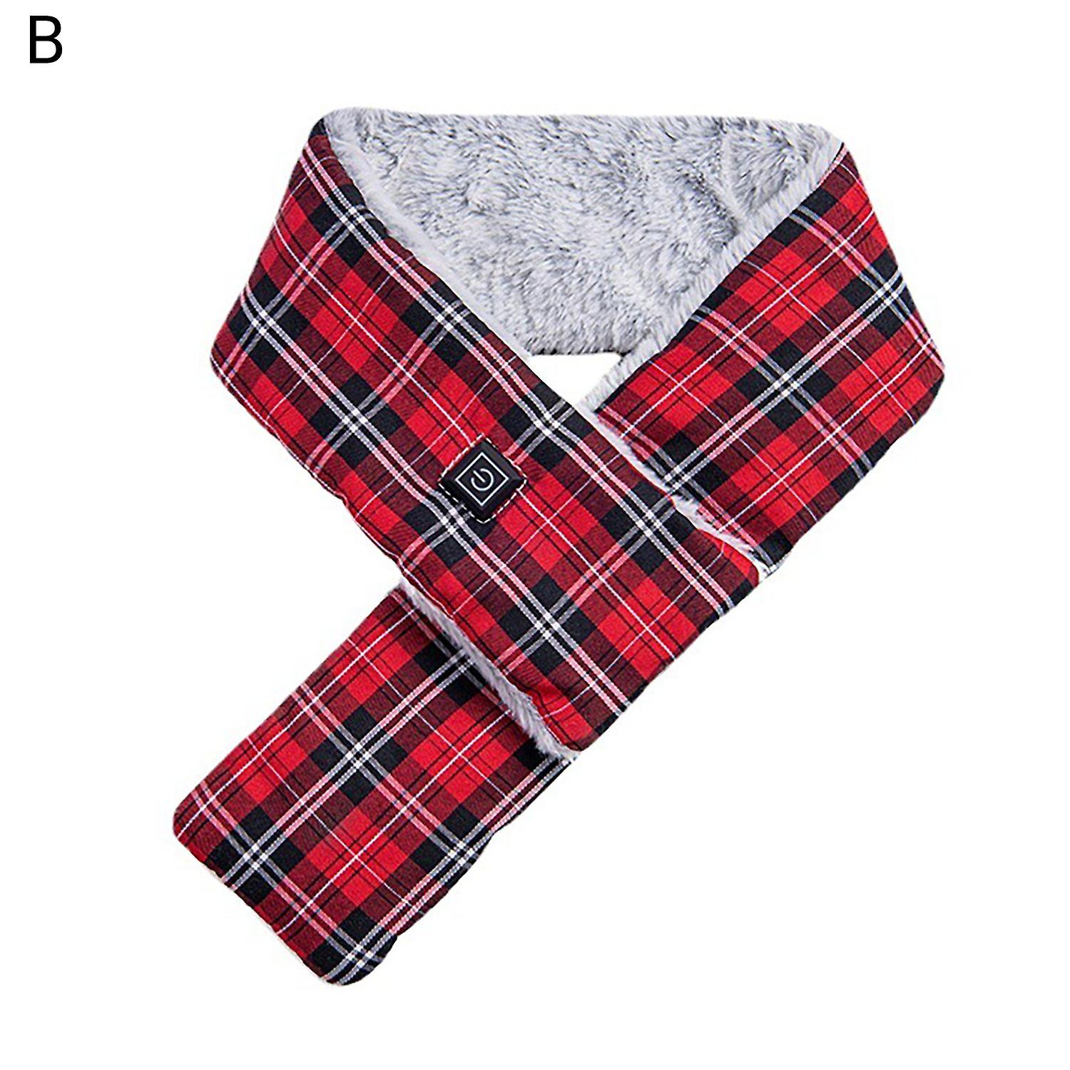 Heated Scarf Quick Heating Comfortable Wearing Scottish Style Winter USB Heated Scarf with 3 Heating