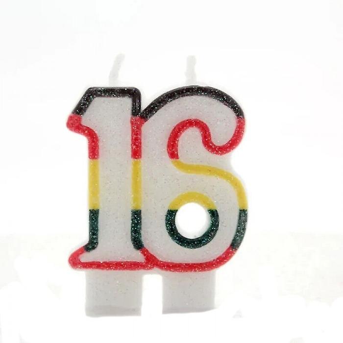 Apac Glitter Stripe 16th Birthday Candle
