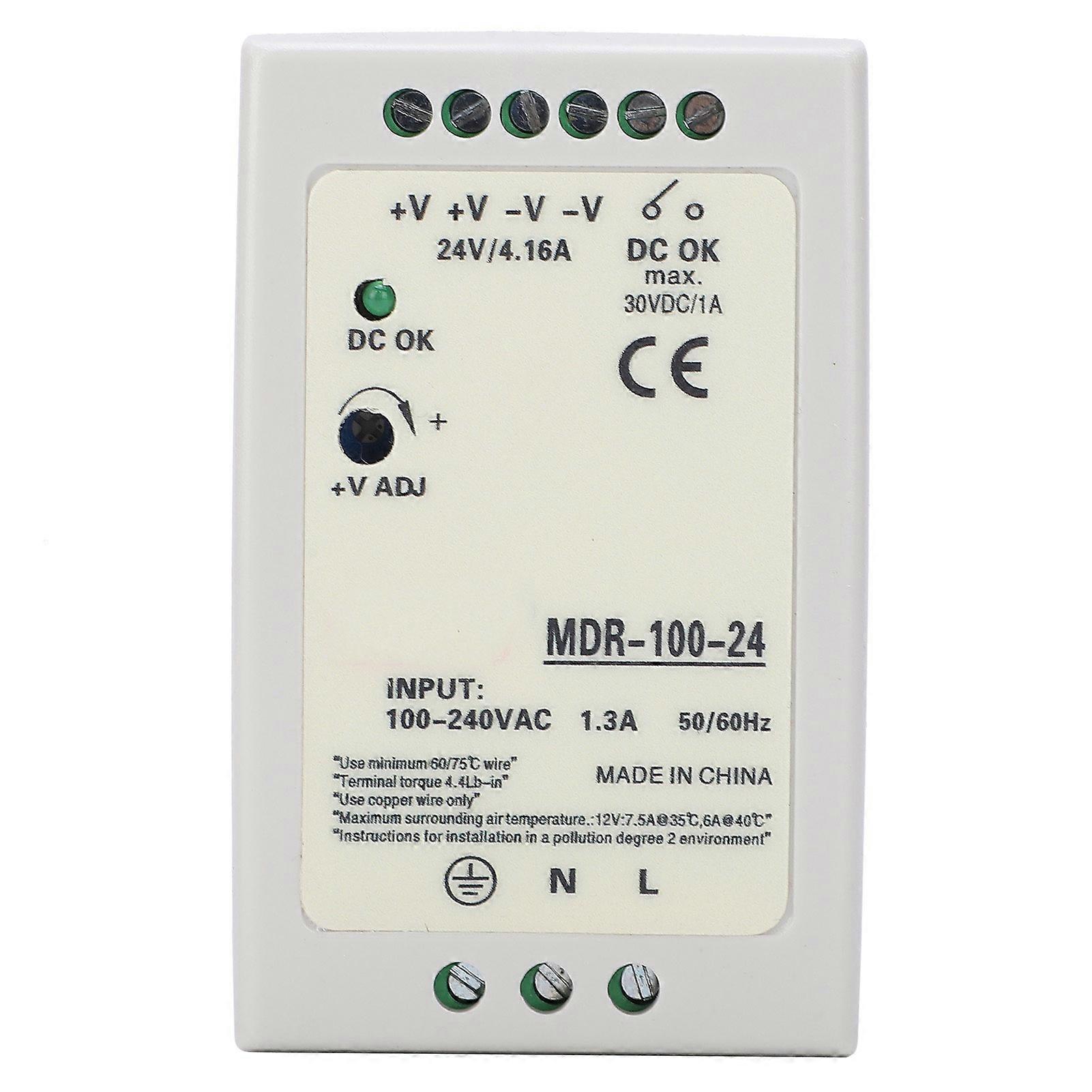 BERM DinRail Switching Power Supply MDR10024 Output 100W/24V/1.3A Input 100240VAC