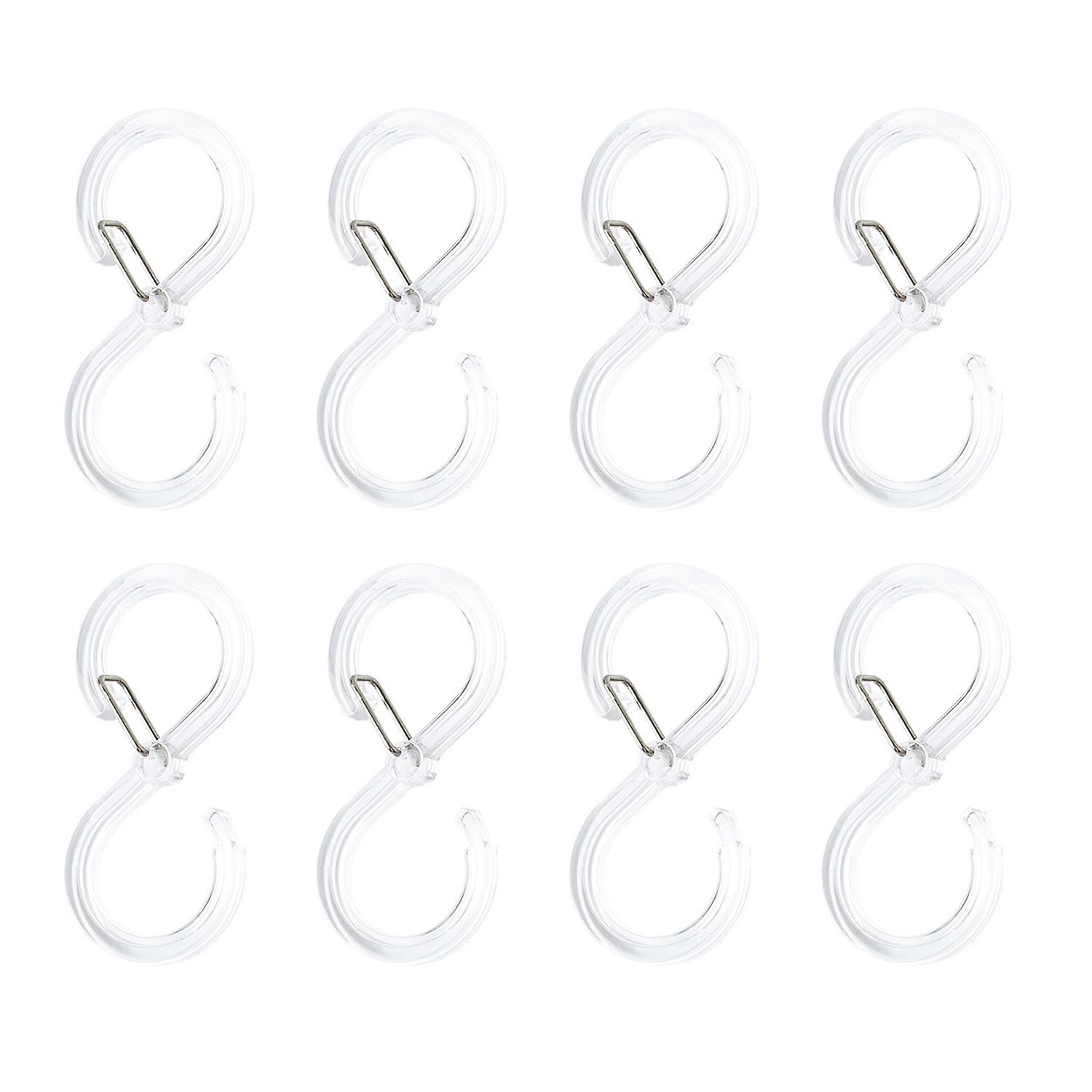 8Pcs S-Shaped Anti-Fall Plastic Hooks Strong Load Bearing Rust-proof Multi-purpose Shower Curtain