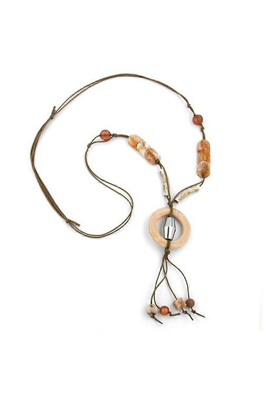 Necklace Brown Ring 100cm - Gl02651