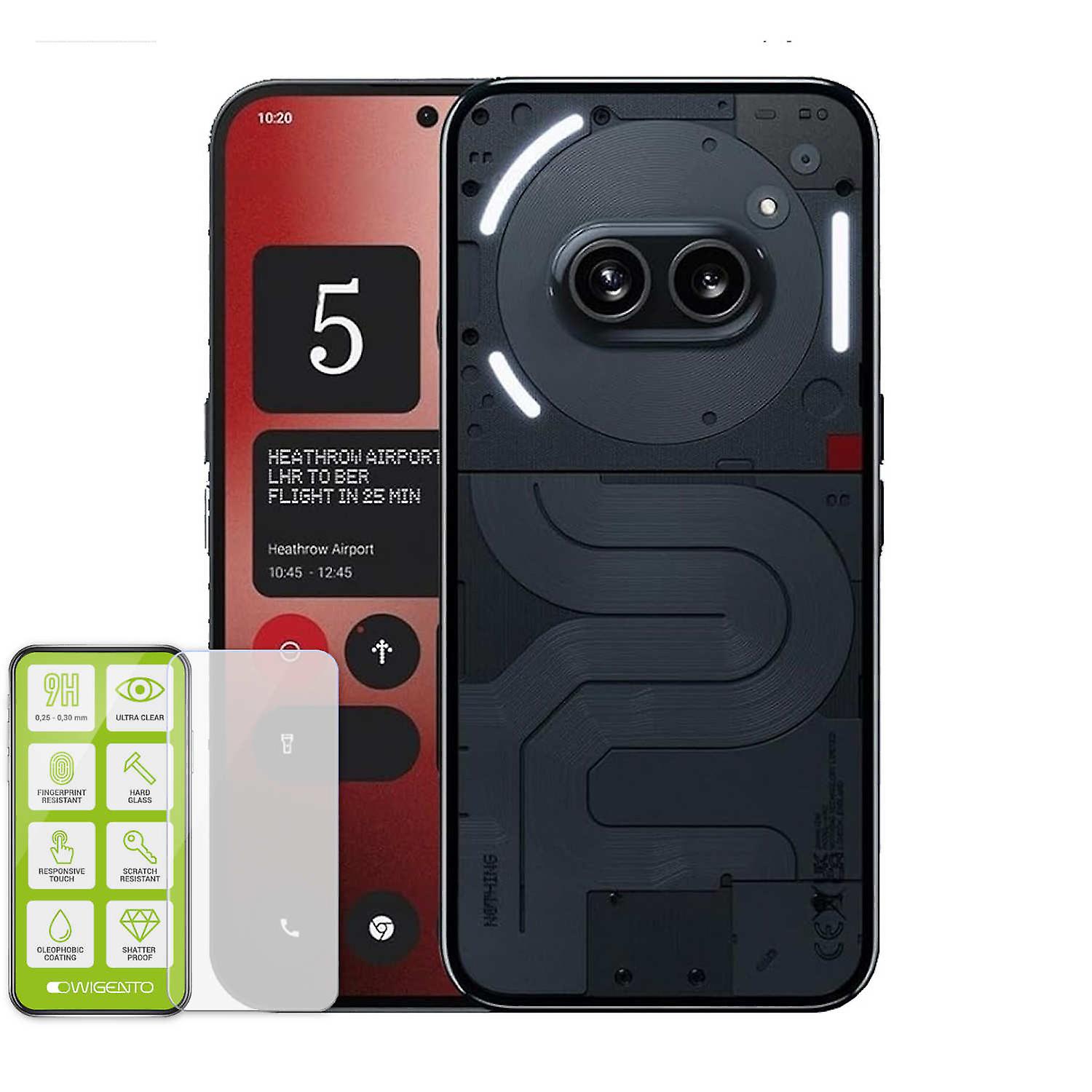 For Nothing Phone 2A/Plus Shock TPU Silicone Case + H9 Tempered Glass