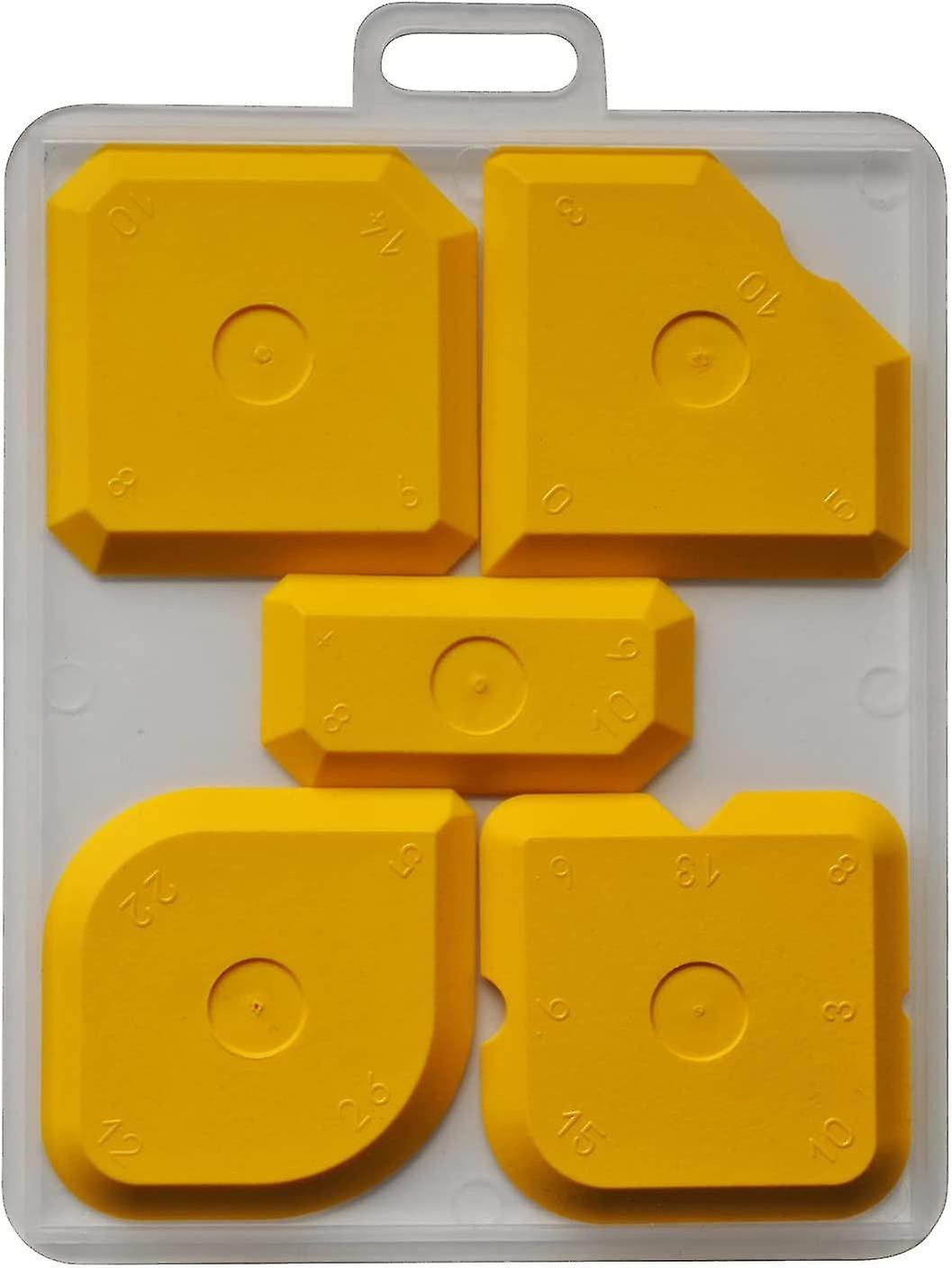 Piao '= Set Of 5 Professional Spatulas, Silicone And Acrylic-squeegee For Perfect Joints-yellow