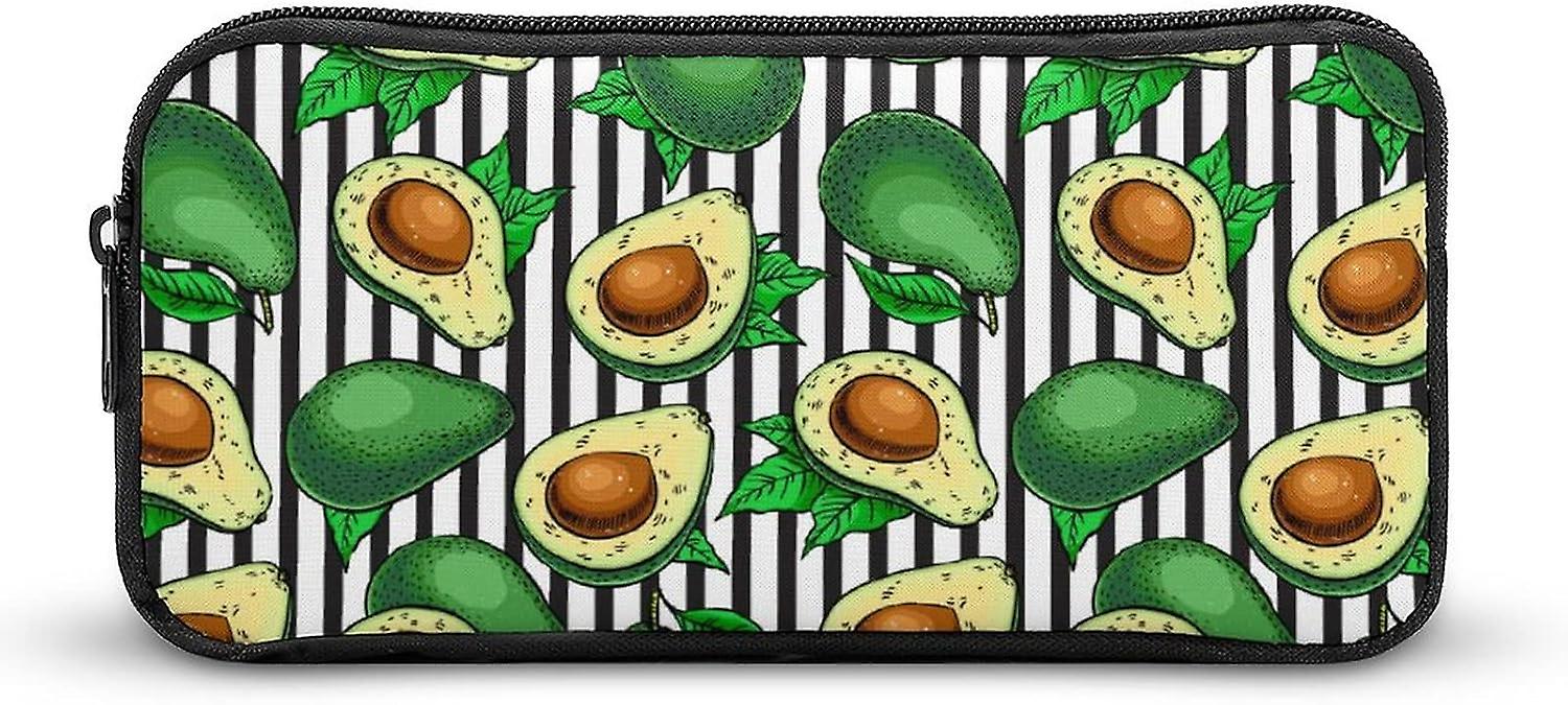 الأفوكادو الأسود والأبيض المشارب أقلام رصاص حقيبة تخزين القلم الحقيبة مكتب منظم حامل مع سحاب للنساء الرجال الكبار82557