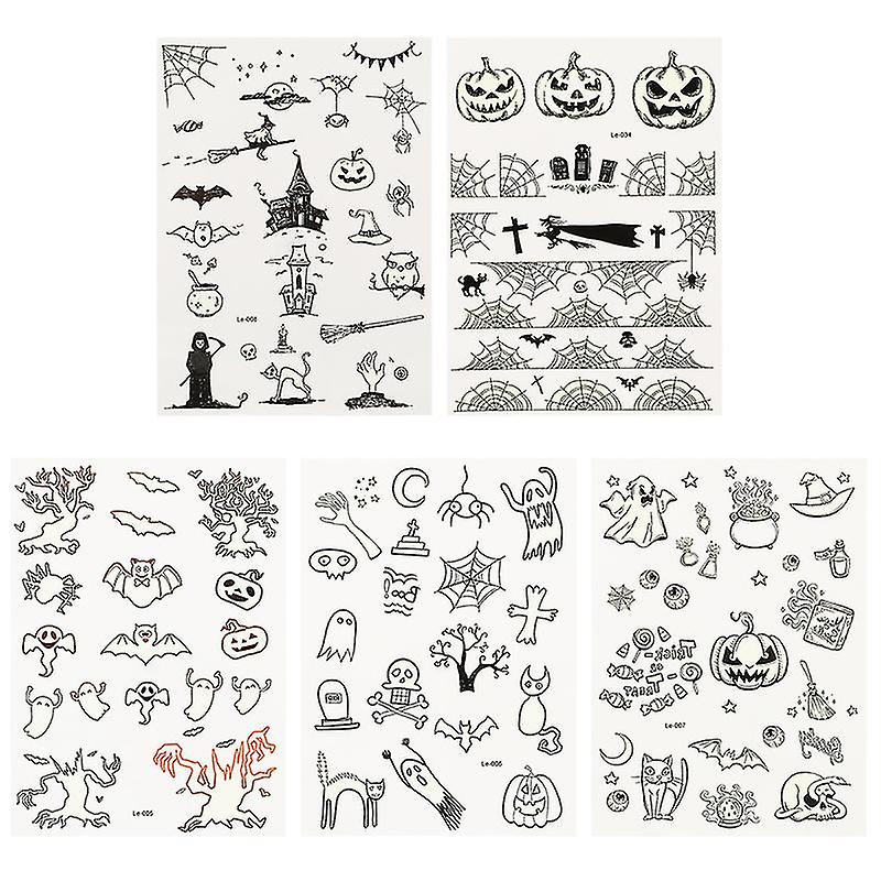 5sheets Luminous Tattoos Sticker For Halloween Decorations