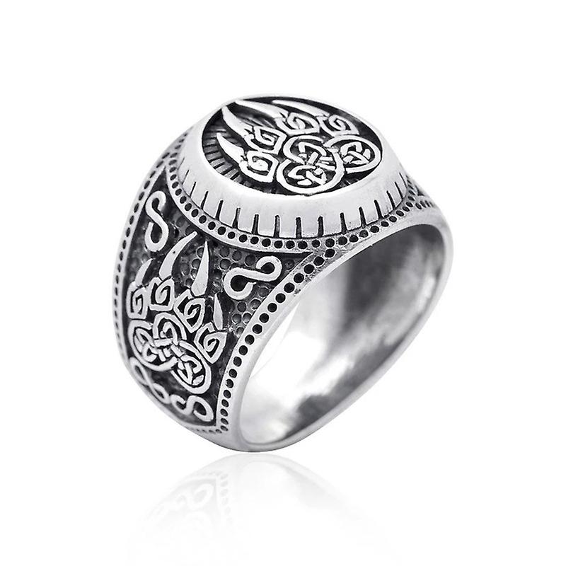 Retro Bear Paw Pattern Ring Celtic Viking Jewelry Men&amp;#39;s Ring Vintage Inlaid Bear Paw Ring Party Jewelry