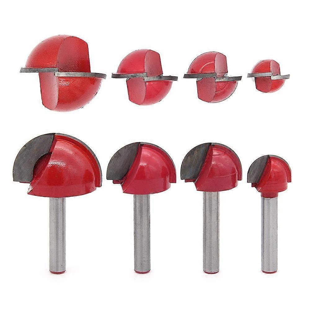 4 Pcs 6mm Shank Router Core Box Bits CNC Round Groove Milling Cutter Woodworking Tools 16mm/22mm/25mm/32mm