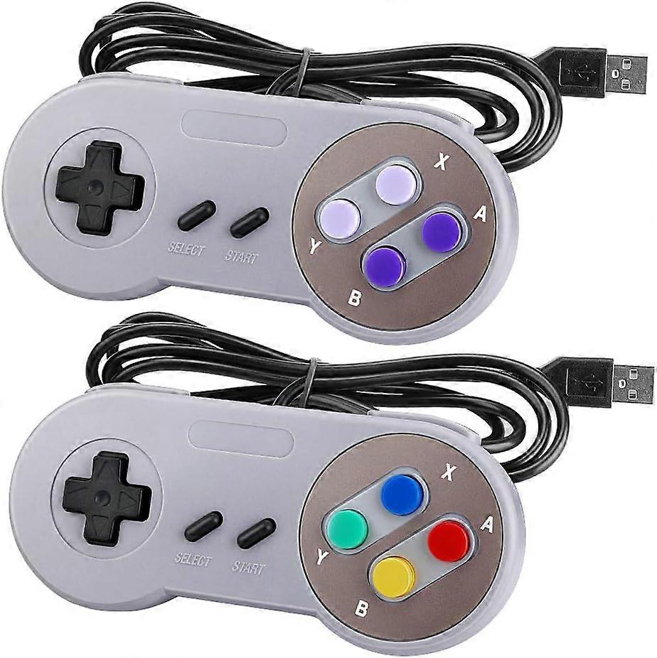 SNES USB controller 2-pack wired retro SNES game board controller for Super Nintendo