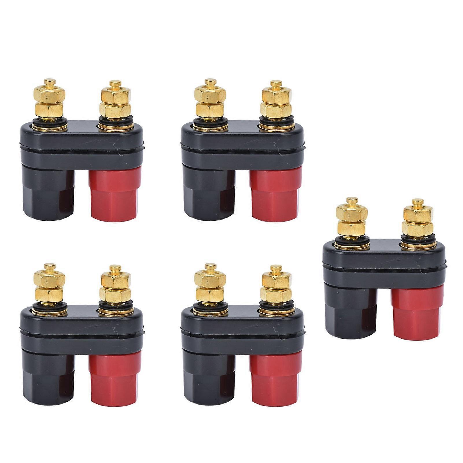 5Pcs Couple Binding Posts Copper Gold Plated Junction Post Block Terminal Long Mechanical Life