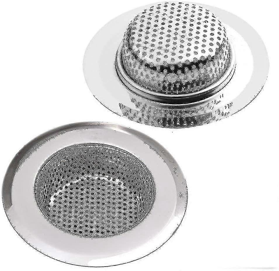 2pcs Kitchen Sink Strainer Drain Screen For Kitchen/bathroom Sink (silver)