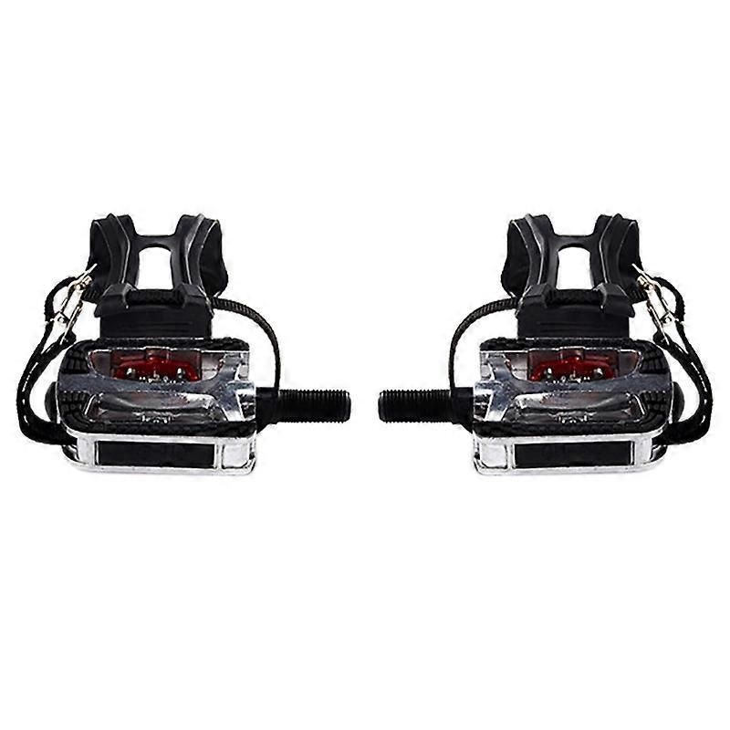 SPD Pedals for Spin Bike with Toe Cages for Clip Pedals Indoor Exercise Cycling Platform Pedals 9/1