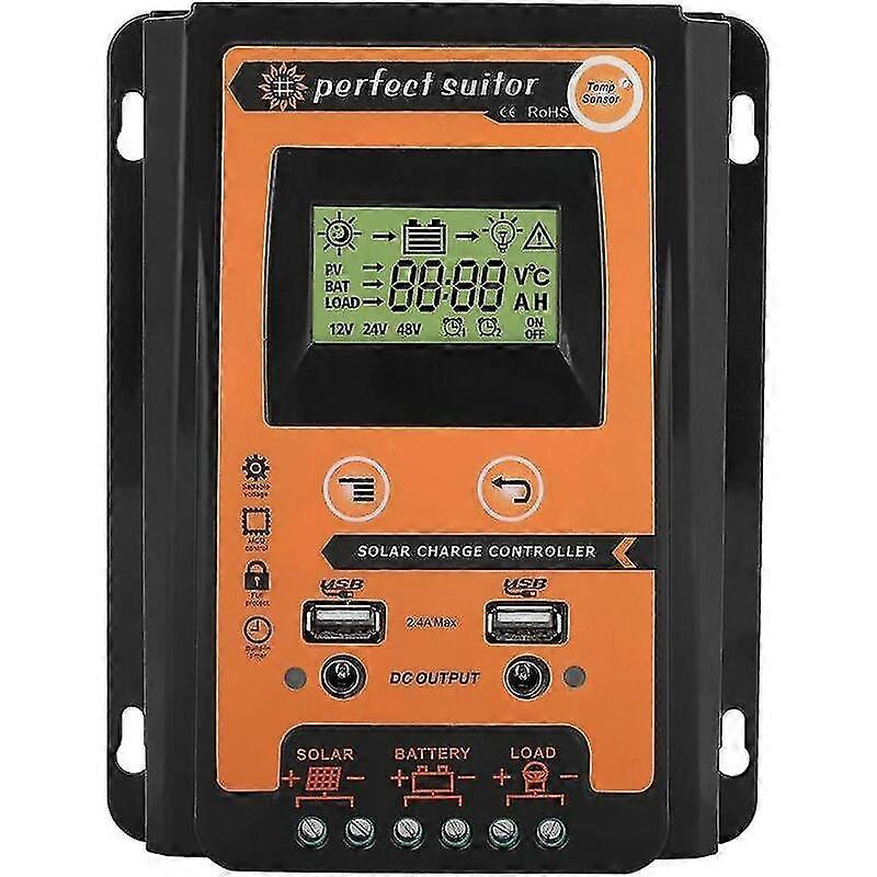 For Solar Controller Mppt Solar Charge Controller 12v/24v 30a Dual Lcd Panel Battery Regulator(30a)
