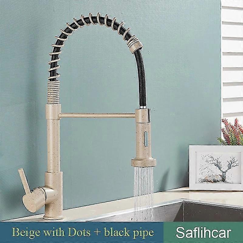 High qualityNew Gray Kitchen Faucet Spring Pull-out Hot Cold Mixer Faucet Stream / Spray Mode For Kitchen