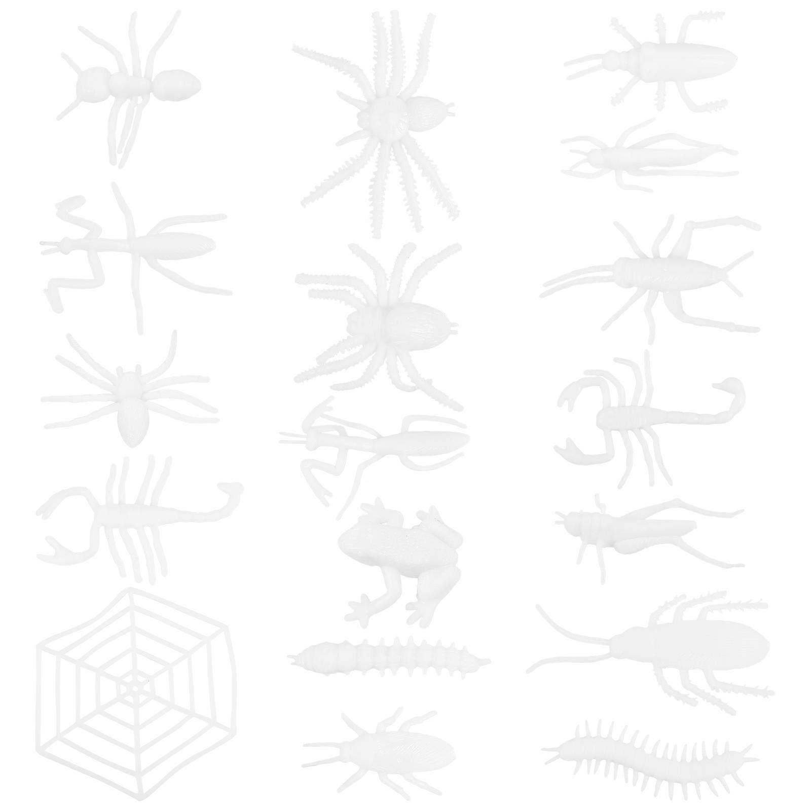 17pcs DIY Simulation Insect Stand Table Plastic Insect DIY Uncolored Small Insect