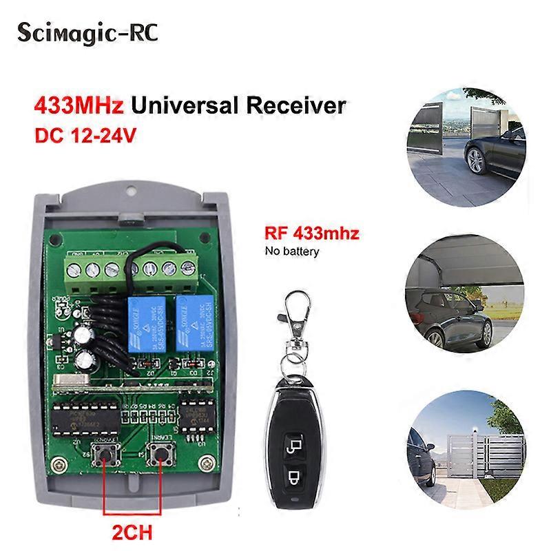 For Aprimatic TR2 TR4 TM4 43392mhz Garage Gate Remote Control Receiver 2 Channel 12V 24V Universal 433MHz Opener Controller