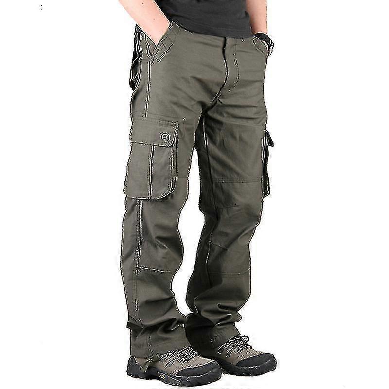 Män Cargo Combat Byxor Casual Work Pants Multi Pockets Army Militära Bottnar