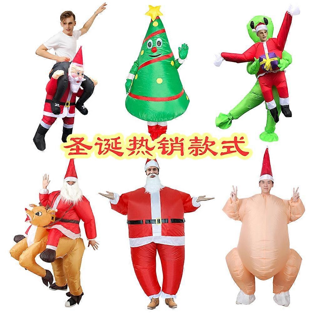 面白いクリスマス新年 インフレータブルコスチュームサンタクロース、クリスマスツリー、トルコエイリアンカーニバルパーティーコスプレコスチュームハロウィーン