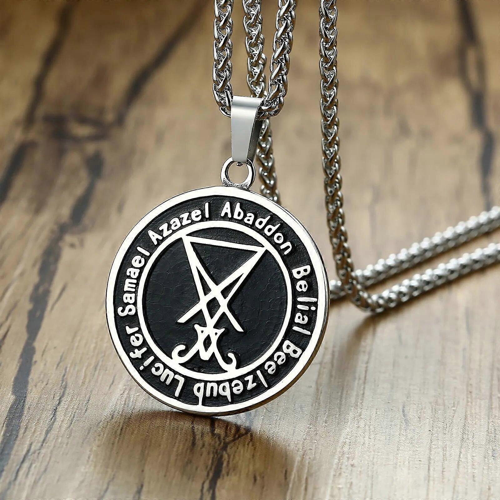 Lucifers sigill Lucifer Sigil Better Rules in Hell Hängsmycke Halsband för män AZAZEL ABADDON BERLIAL BEELZEBUB Lucifer SAMAEL