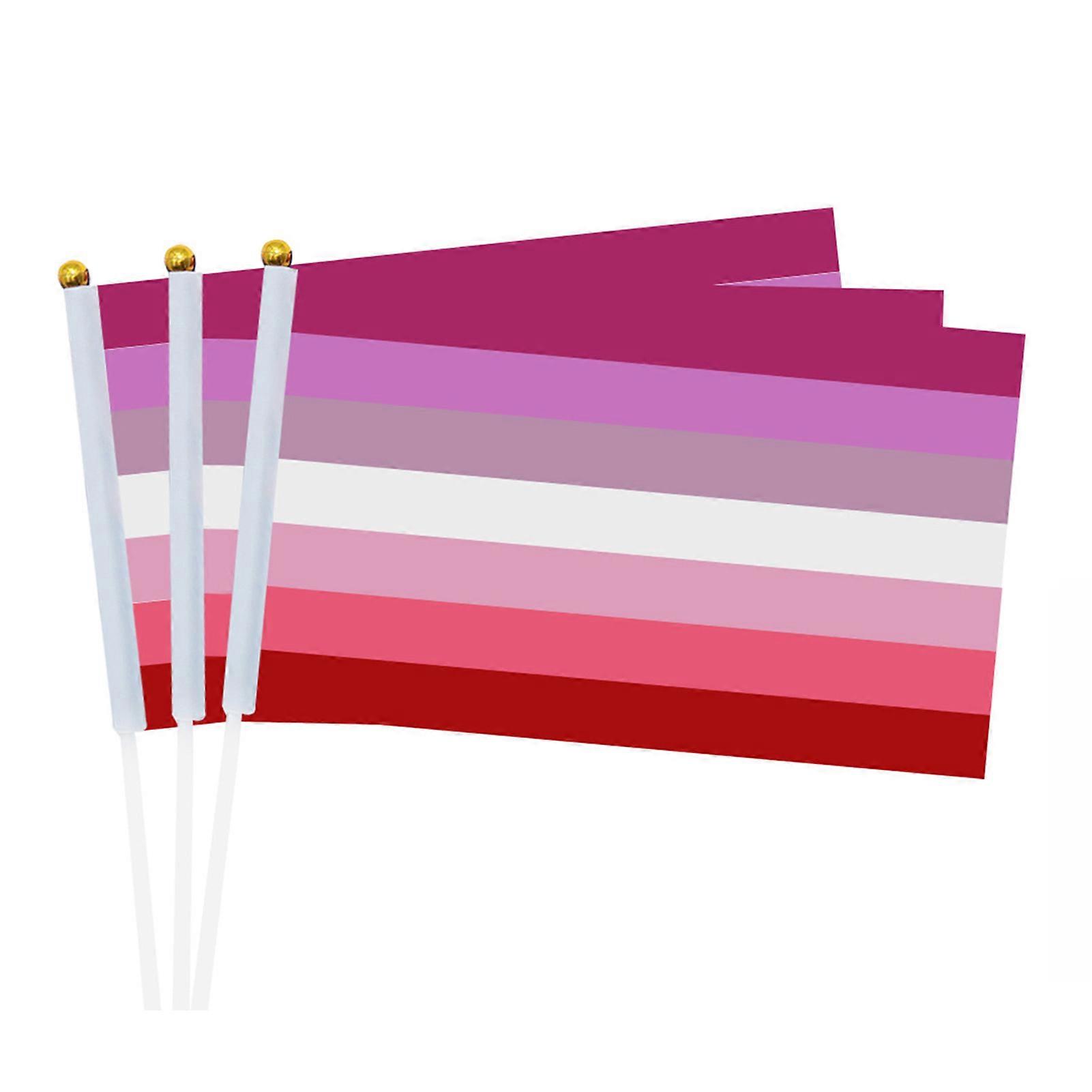 LGBTQ Rainbow Hand Flags Clear Printing Rainbow LGBTQ Flags for LGBTQ Parades Gatherings