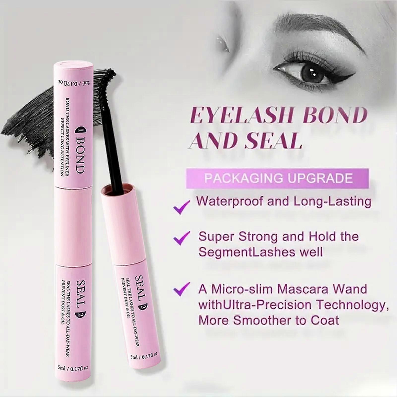 Double-head False Eyelash Black Glue Non-smudged & Strong Hold Eyelash Glue & Transparent Sealer for False Lash Practice