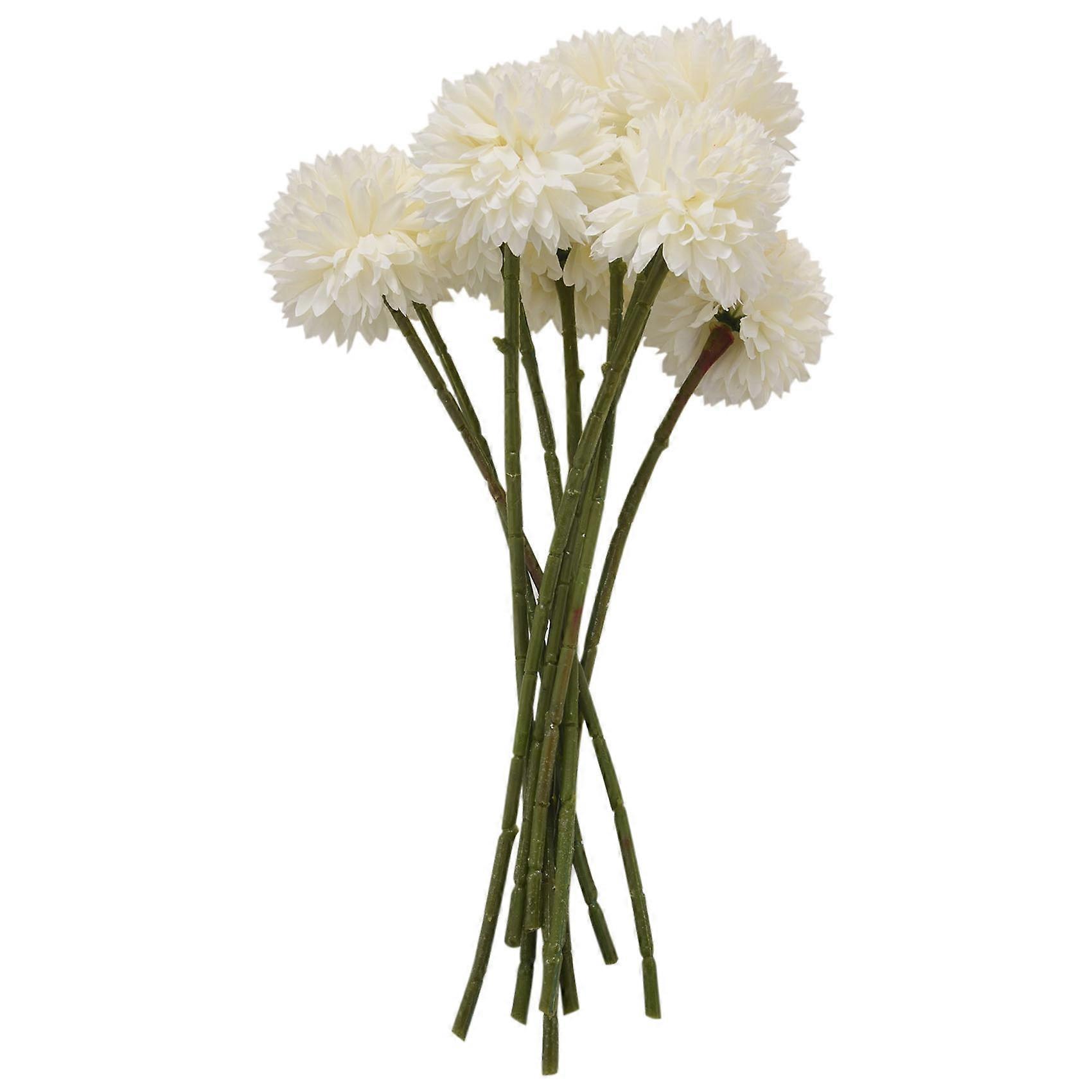 Chrysanthemum Ball Flowers Bouquet 10Pcs Present for Important People Glorious Moral(White)