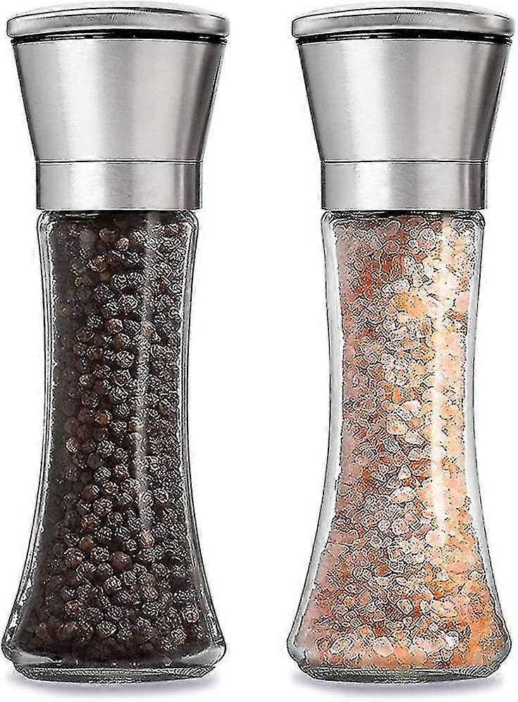 Salt og Pepper Grinder, Elegant rustfritt stål Salt &Pepper Mill Shaker, Adju
