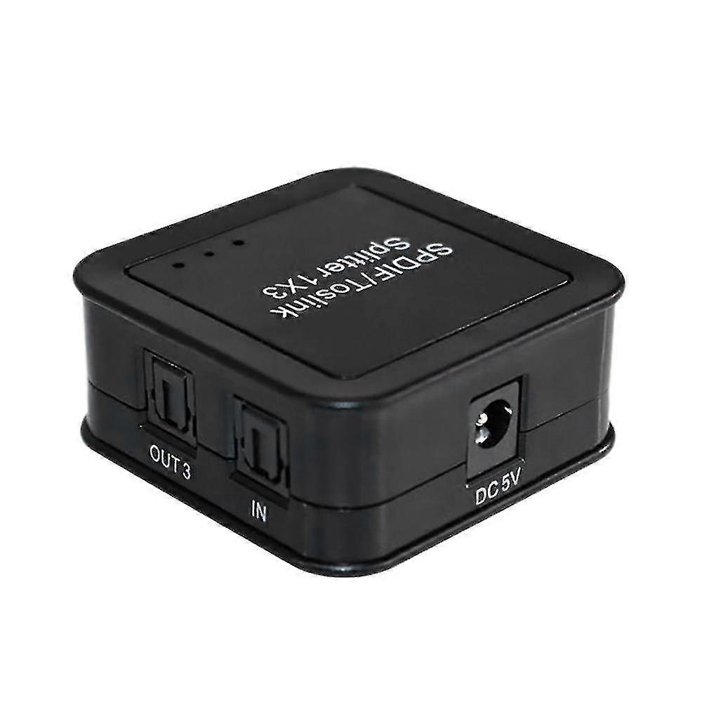 1x3 Digital Optical Toslink Splitter With Remote Control-us Plug