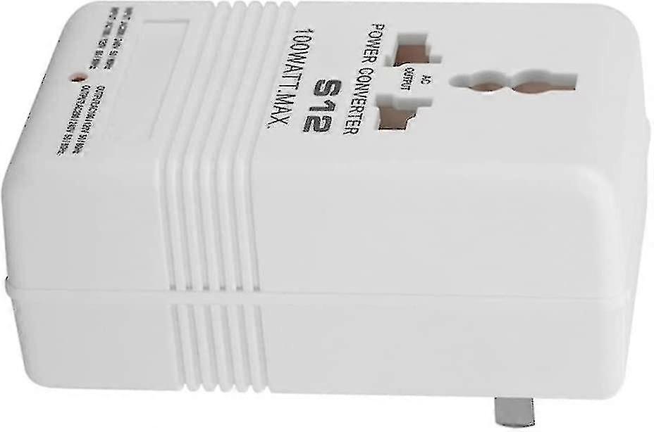 Step Up/Down Spenningstransformator Strømomformer 100w 110v/120v til 220v/240v Reiseadapter Sw-s12 Strømutstyrstransformator (hvit) (1 stk)