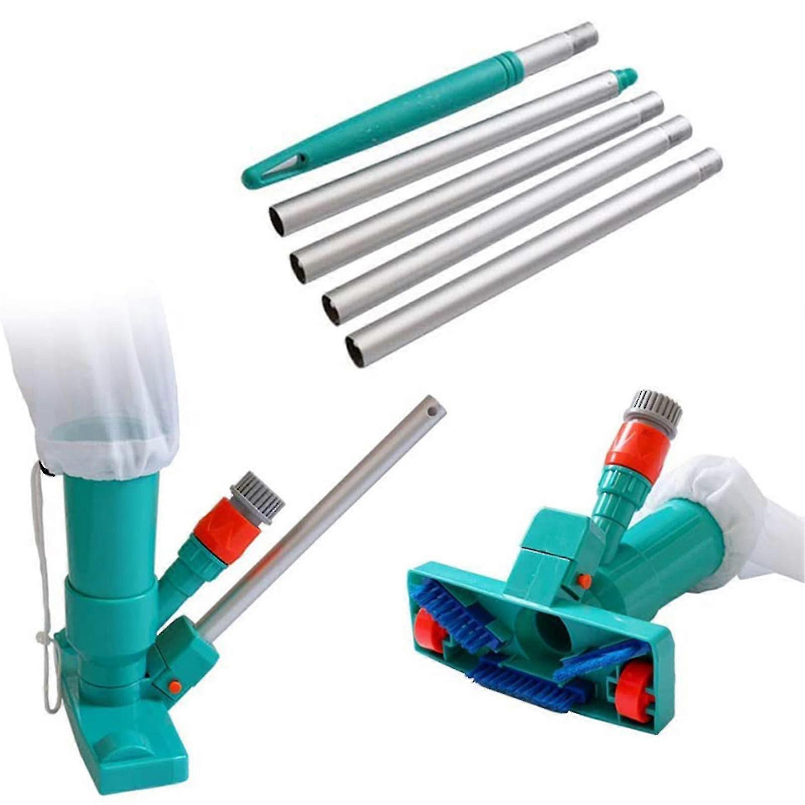 Portable Pool Cleaning Suction Device Set With Brush And Bag Universal Pool Cleaning Tools