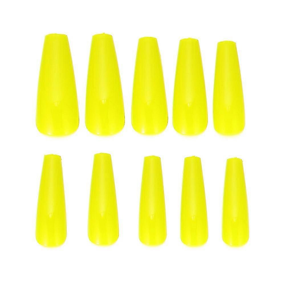 100pcs Candy Color Coffin Fake Nails Diy Manicure False Nail Tips Ballerina Uv