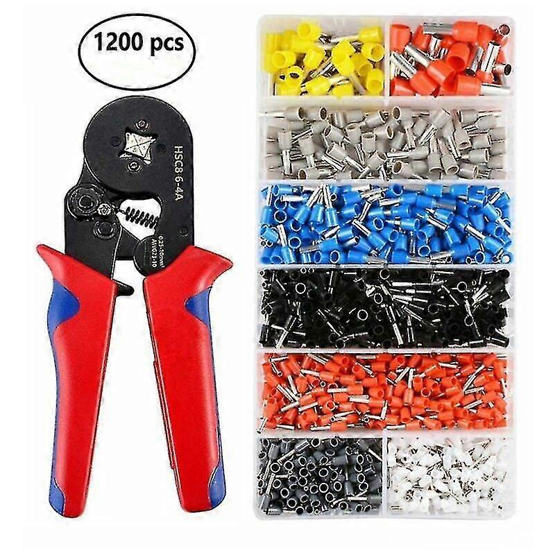 Electrical Lug Crimping Pliers With 1200 Terminals 0.25mm To 10mm Insulated Lug Crimp Wire Crimping Tool Self Adjusting Kit