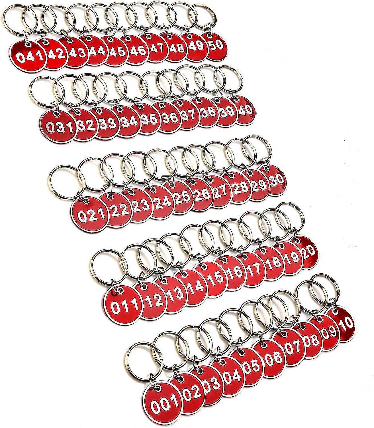 1-50 Numbers Key Chain Numbers Tags Locker Gym Key Rings Engraved Number With Key Rings Key Ring Aluminum Numbers Tag