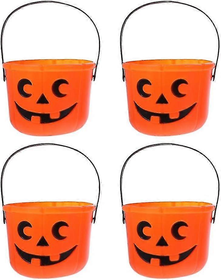 حاويات الوجبات الخفيفة 4 قطع هالوين دلو علاج أو خدعة دلو جاك يا فانوس اليقطين أطباق الحلوى