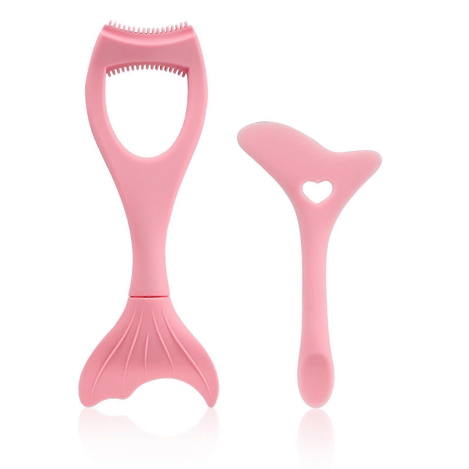 2pcs Eyeliner Stencil and Mascara Shield Applicator Set, Winged Eyeliner Stencils Reusable Silicone Eyeliner Guide Tool