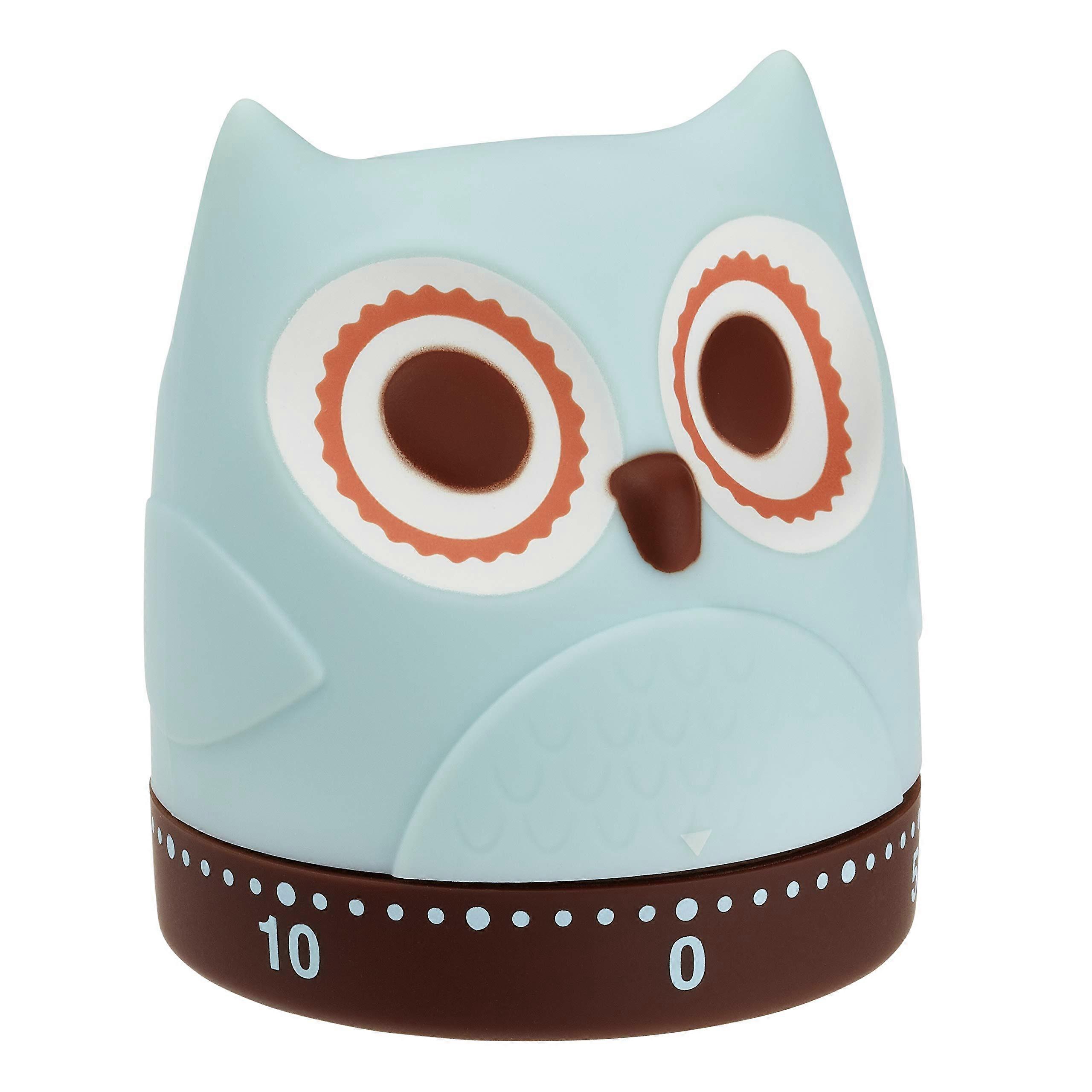 OWL kitchen timer, mechanical, funny egg timer, retro, rubberized plastic, L 61 x W 61 x H 71 mm.