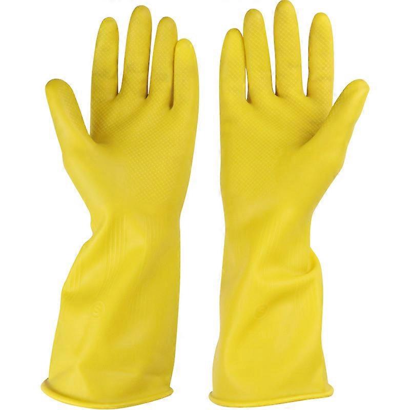 Gants de nettoyage ménager en caoutchouc extra épais (jaune XL 1 paire)