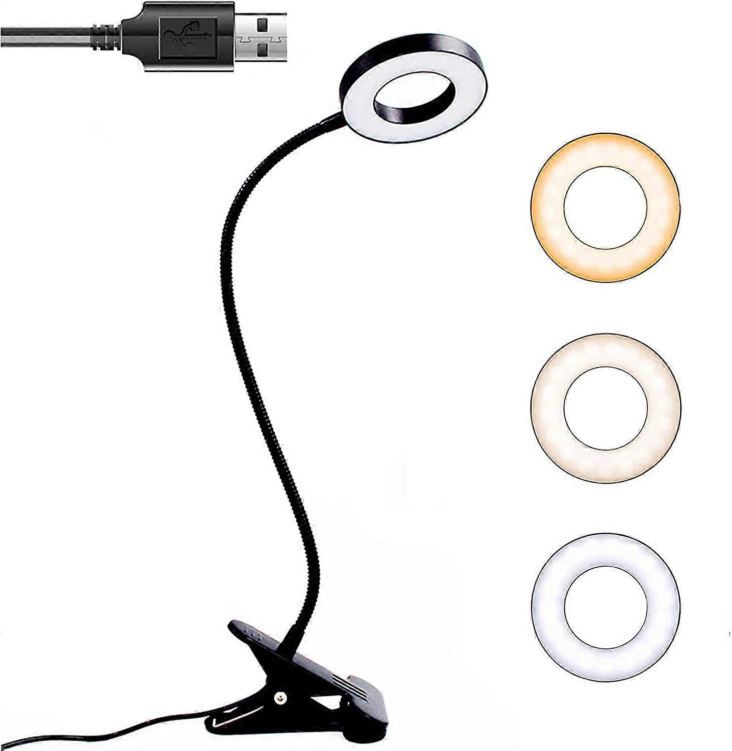 Clip-on Desk Lamp, Clip-on Desk Lamp 48 LED USB Book Light 3 Color Modes