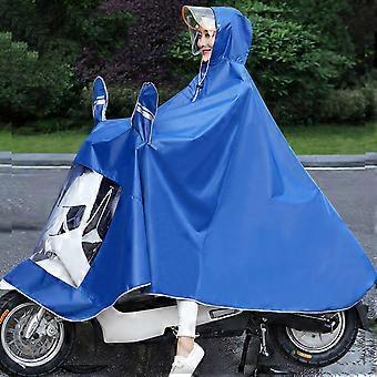 Motorcycle Raincoat Cycling Rain Poncho Waterproof Scooter Rain Capes for Men WomenOxford with Retroreflector Blue 4XL Thicken